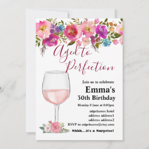 Wine birthday invitation, Aged to Perfection Invitation