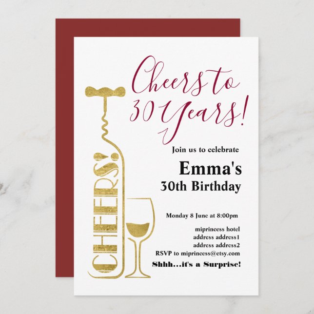 Wine birthday invitation, Aged to Perfection Invitation (Front/Back)