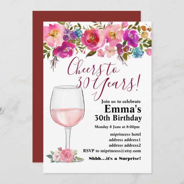 Wine birthday invitation, Aged to Perfection Invitation (Front/Back)