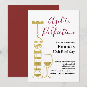 Wine birthday invitation, Aged to Perfection Invitation