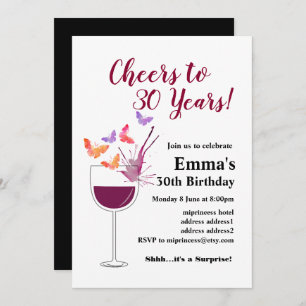 Wine birthday invitation, Cheers to! Invitation