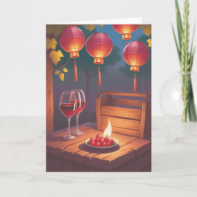 Wine Birthday Wishes Card (Front)