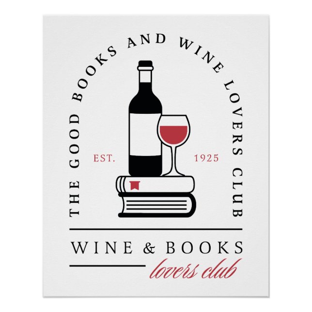 Wine book club funny dark romance reader aesthetic poster (Front)