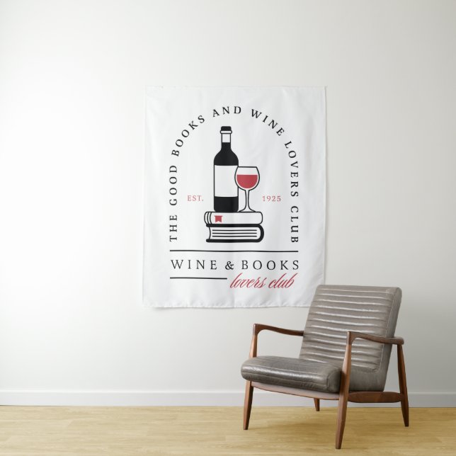 Wine book club funny dark romance reader aesthetic tapestry (In Situ)