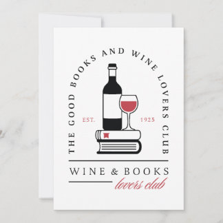 Wine book club funny dark romance reader party invitation