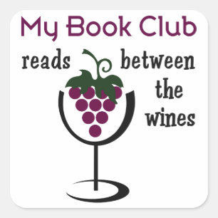 Wine Book Club Square Sticker