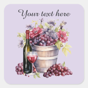 Wine books add text  square sticker