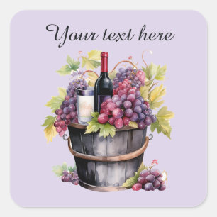 Wine books add text  square sticker
