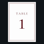 Wine Bordeaux Classic Minimalist Table Number<br><div class="desc">Wine Bordeaux Classic Minimalist Table Number - fully customisable.</div>