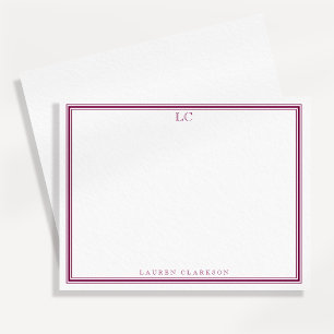 Wine Border Monogram Stationery Note Card
