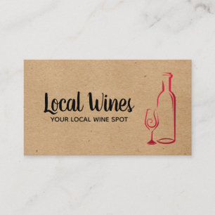 Wine Bottle and Glass Business Card