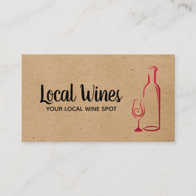 Wine Bottle and Glass Business Card (Front)