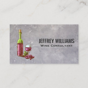 Wine Bottle and Glass Business Card