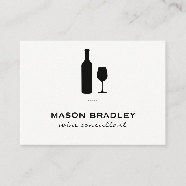 Wine Bottle and Glass Business Card (Front)