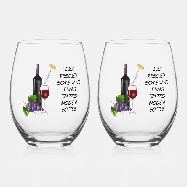 Wine bottle and glass illustration (Back)