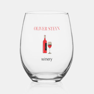 Wine bottle and glass white