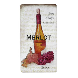 wine bottle and grapes sticker