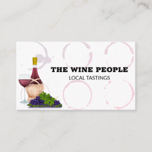 Wine Bottle and Grapes   Winery   Wine Stains Business Card