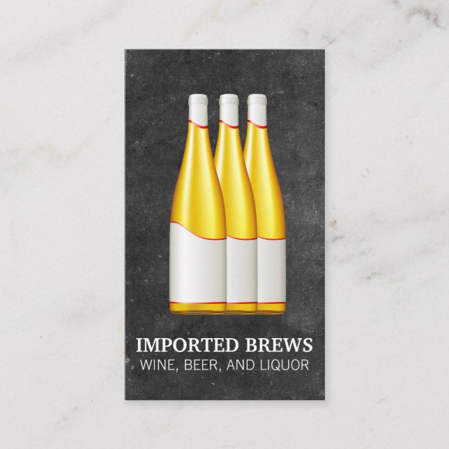 Wine Bottle and Slate Business Card (Front)