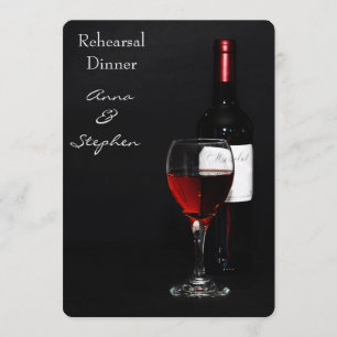 Wine bottle and wine glass invitation