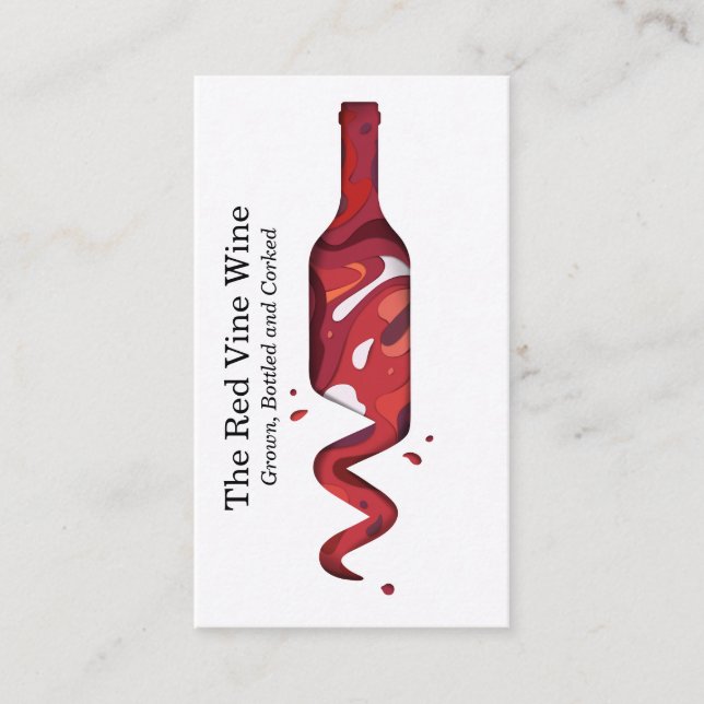 Wine Bottle Art Business Card (Front)