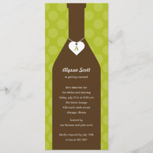 Wine Bottle Bridal Shower Invitations - Lime