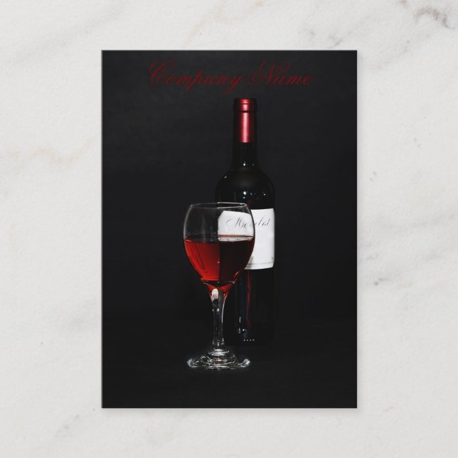 Wine bottle business card template (Front)