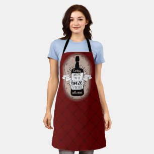 Wine bottle cooking with wine personalised kitchen apron