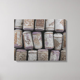 Wine Bottle Corks Close-Up Photo Canvas Print