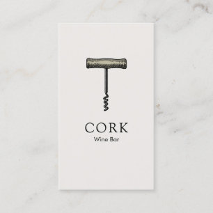 Wine Bottle  Corkscrew Business Card