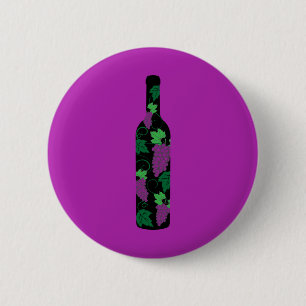 Wine Bottle Dark 6 Cm Round Badge