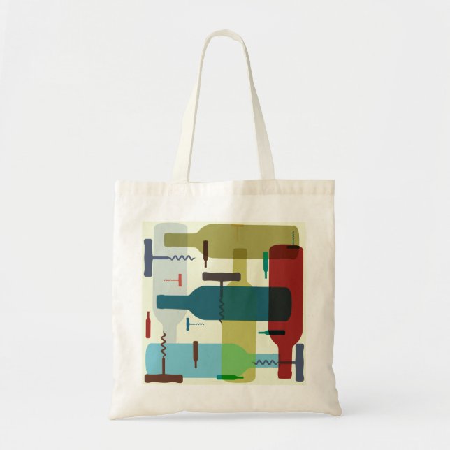 Wine bottle design tote bag (Front)