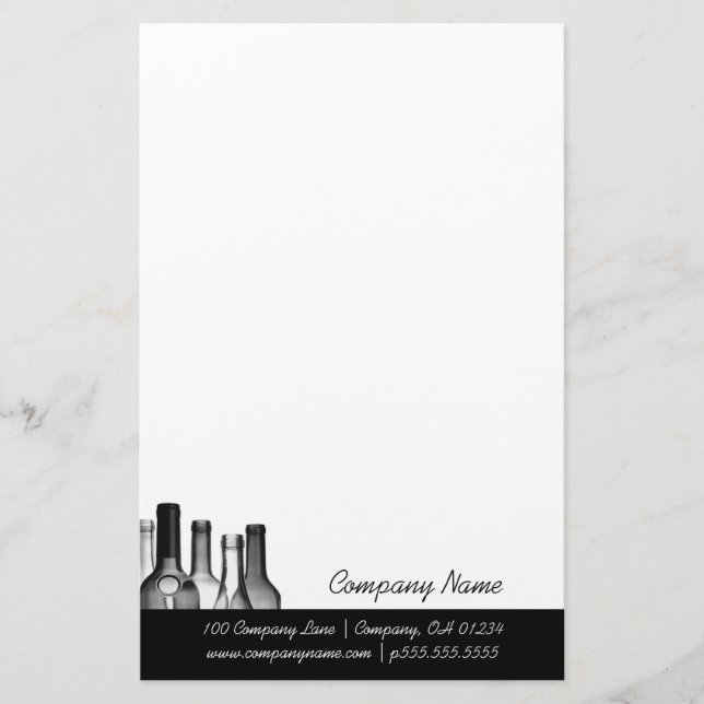 Wine Bottle Desk Stationery (Front)