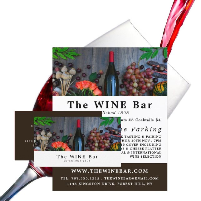 Wine Bottle Display, Wine Bar/Winery Advertising Flyer (Creator Uploaded)
