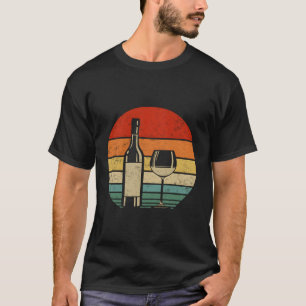 Wine Bottle Glass Alcohol Dad Mum T-Shirt