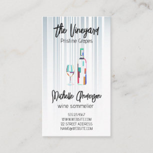Wine Bottle Glass Creative Artistic Business Card