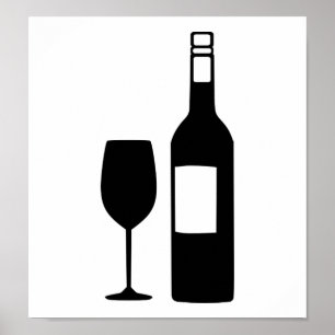 Wine bottle glass poster