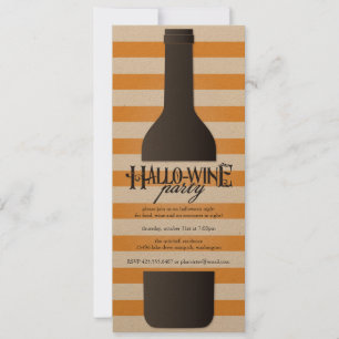 Wine Bottle Halloween Party Invitation