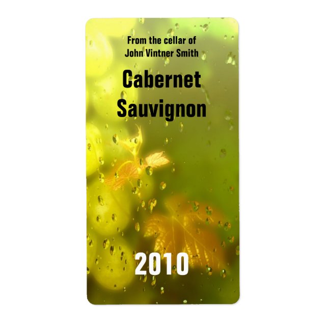 Wine bottle label (Front)
