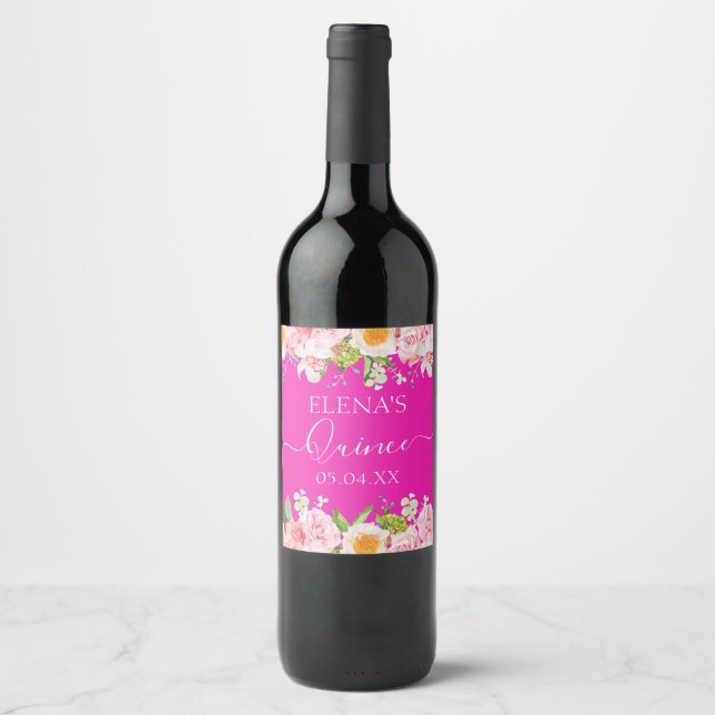 Wine Bottle Label Birthday Quinceanera Party Favou (Front)