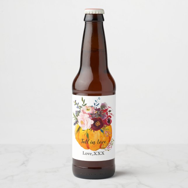 wine bottle LABEL fall party, pumpkin, autumn, (Front)