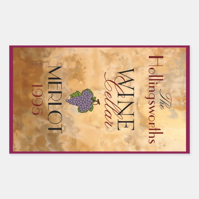 Wine Bottle Label Personalised (Front)