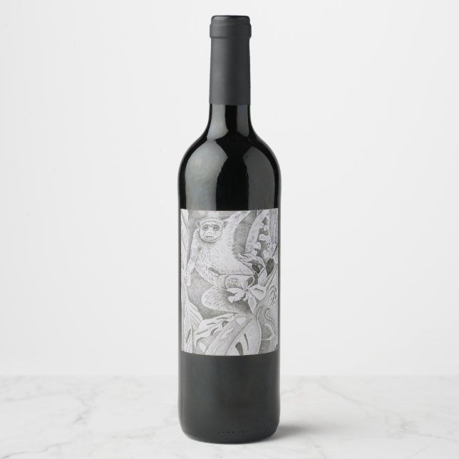 Wine bottle labels, Monkey in a tree, Beer, Cigar Wine Label (Front)