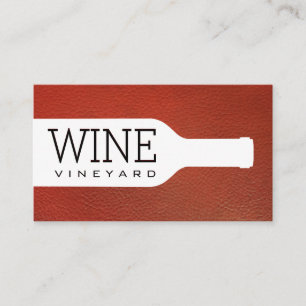 Wine Bottle   Leather Texture Business Card