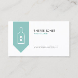 WINE BOTTLE LOGO (AQUA) Business Card