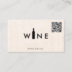 Wine Bottle Logo   QR Code Business Card