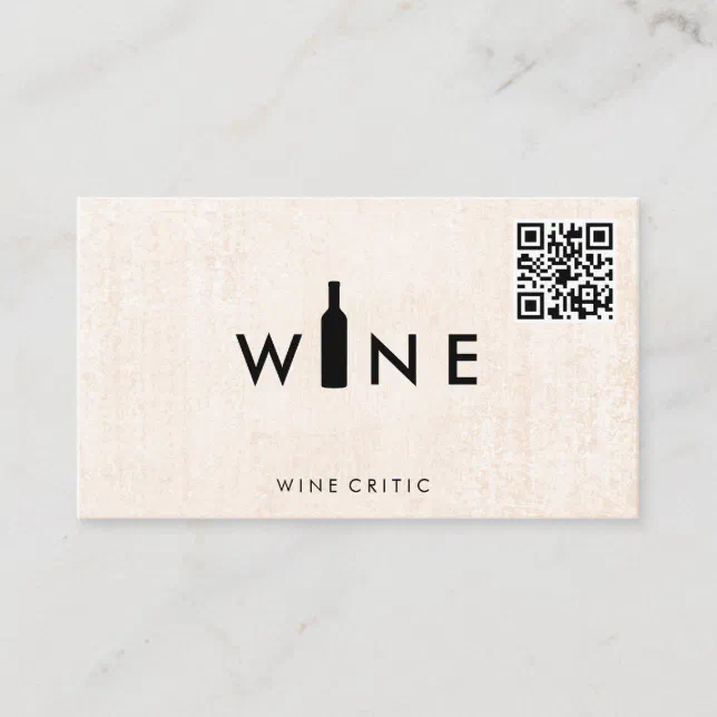 Wine Bottle Logo QR Code Business Card Zazzle
