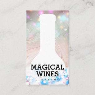 Wine Bottle   Magical Glow Bokeh Shimmer Business Card