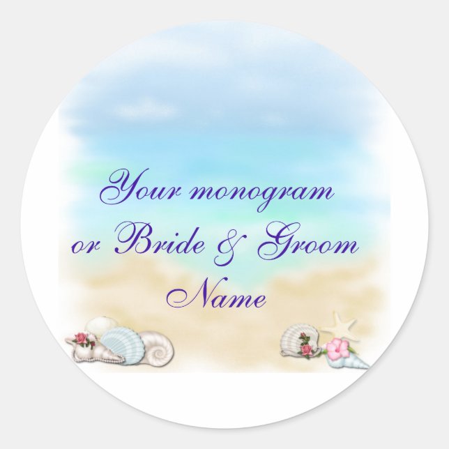 Wine Bottle or Beer Labels Beach Wedding (Front)