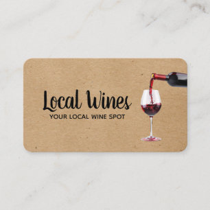 Wine Bottle Pour in Glass   Wine Tasting Business Card